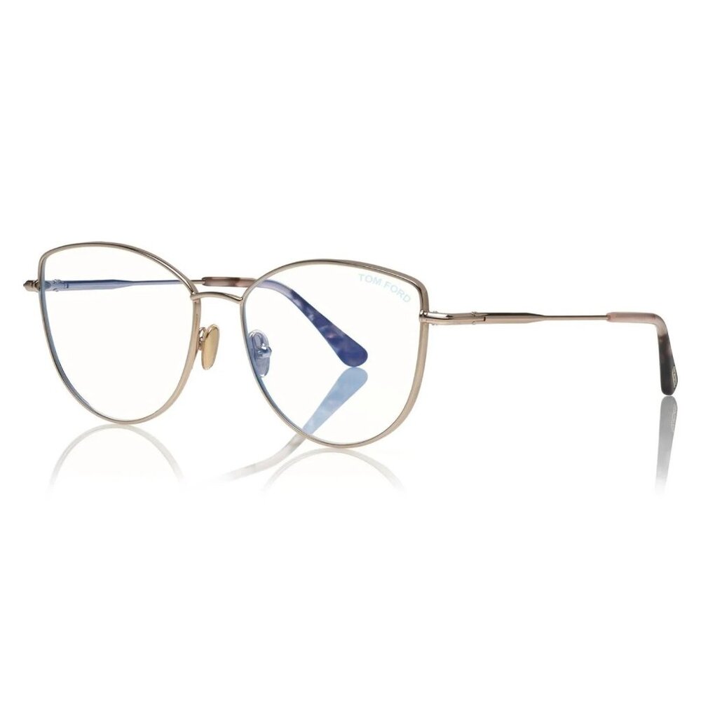NEW TOM FORD EYEGLASSES GOLD/HAVANA WOMEN CAT EYE EYEWEAR
